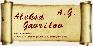 Aleksa Gavrilov vizit kartica